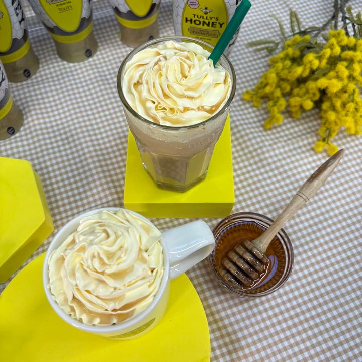 タリーズコーヒー ハニーハニーミルクラテ、＆TEA ハニーハニーロイヤルミルクティー