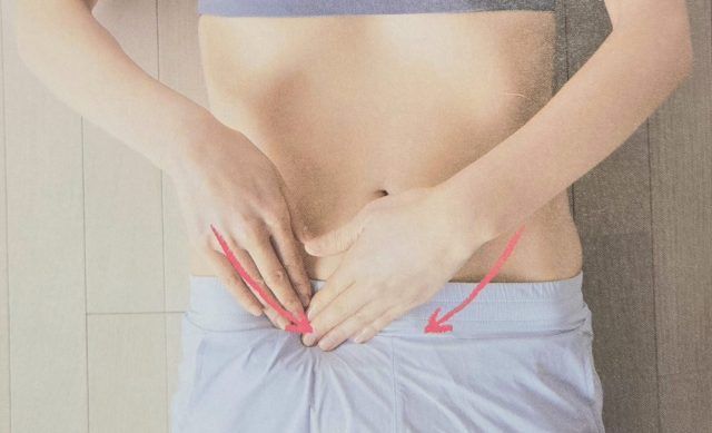 股関節周りも押す