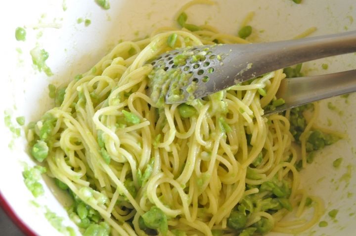 グリンピースのスパゲティーの作り方3