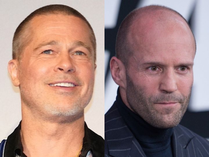 『スナッチ』で共演したブラピ、ジェイソン・ステイサム クランクイン！ （C）AFLO width=