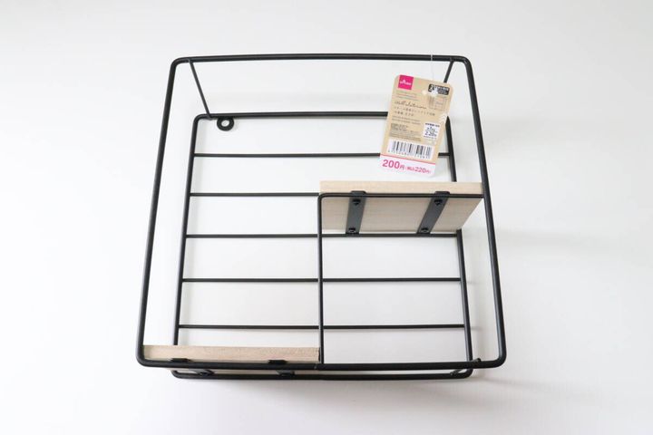 スチール壁掛けインテリア収納（木製棚、正方形） パッケージ