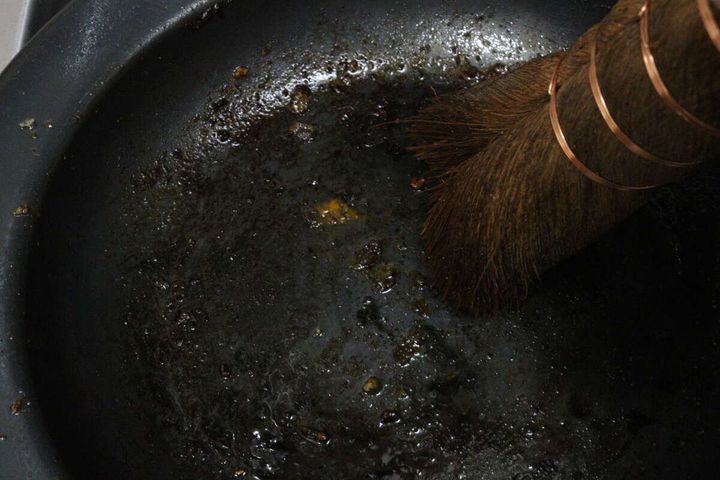 棕櫚たわし 使用例