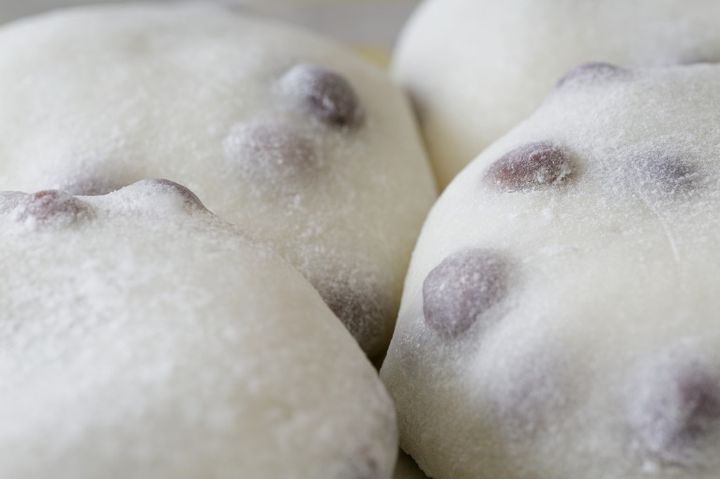 複数の豆大福 クローズアップ