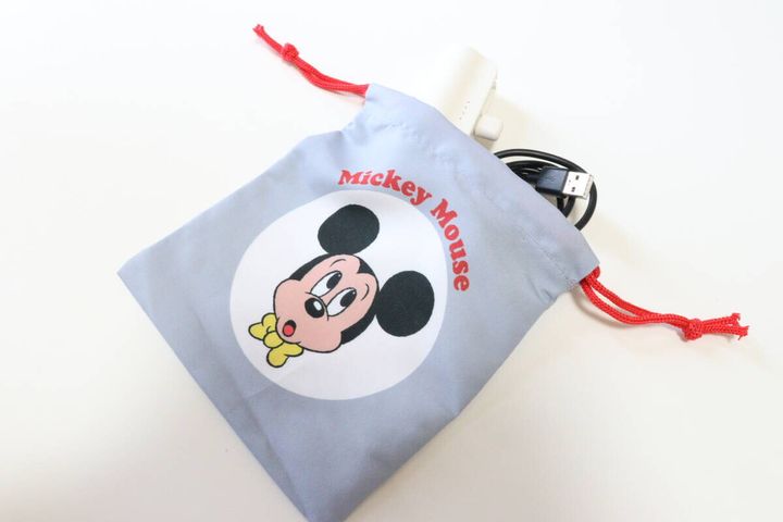 ダイソーの巾着、スクエア（ミッキー＆フレンズ）にガジェットを入れる