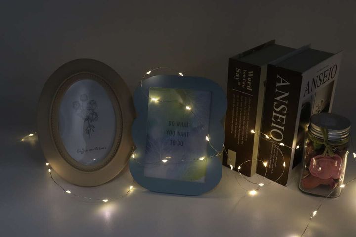 ワイヤーライト（60LEDs、ウォームホワイト） 使用例