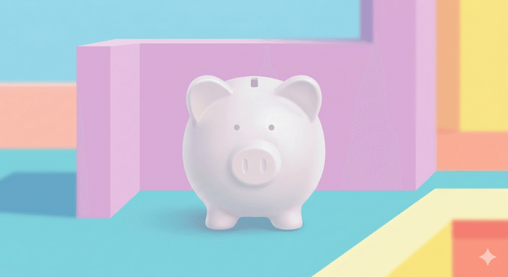 白い豚の貯金箱