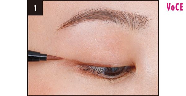 キワに沿って真横に引く