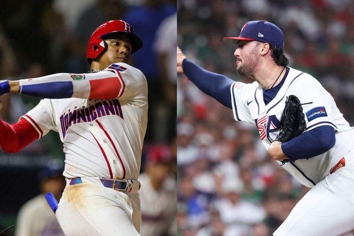 フアン・ソト（左）とポール・スキーンズ（C）ロイター