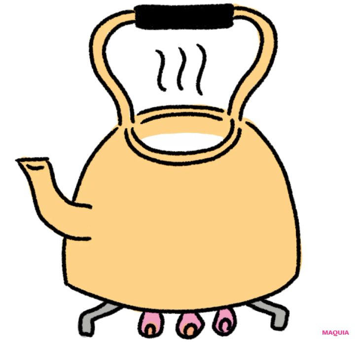 白湯の基本の作り方 水道水をやかんで沸かしカルキを飛ばす