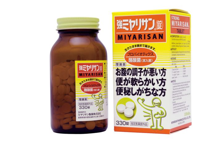 ミヤリサン製薬の整腸薬、強ミヤリサン®（錠）。