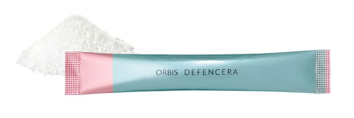 オルビスの高純度セラミドを配合した顆粒サプリ、ディフェンセラ ピーチ風味。