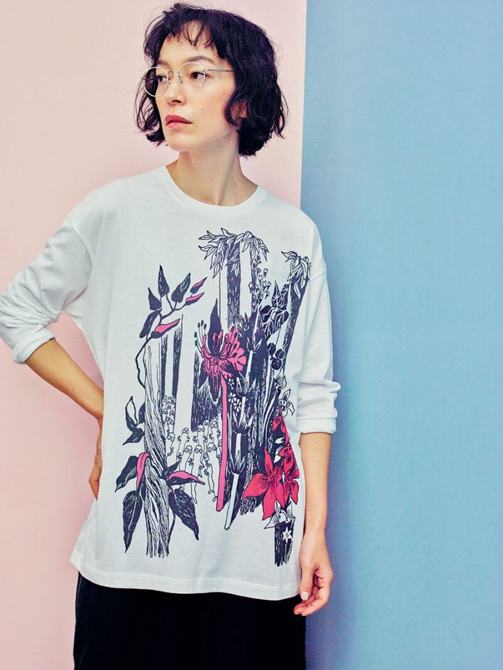 ニョロニョロプリント 長袖シャツ¥13,200 ／ア・パート オブ ミー（ワイズフォーリビング）