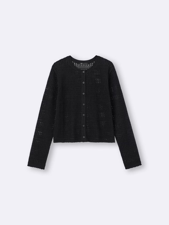 【GU】レイヤードに使える透かし編みカーデ