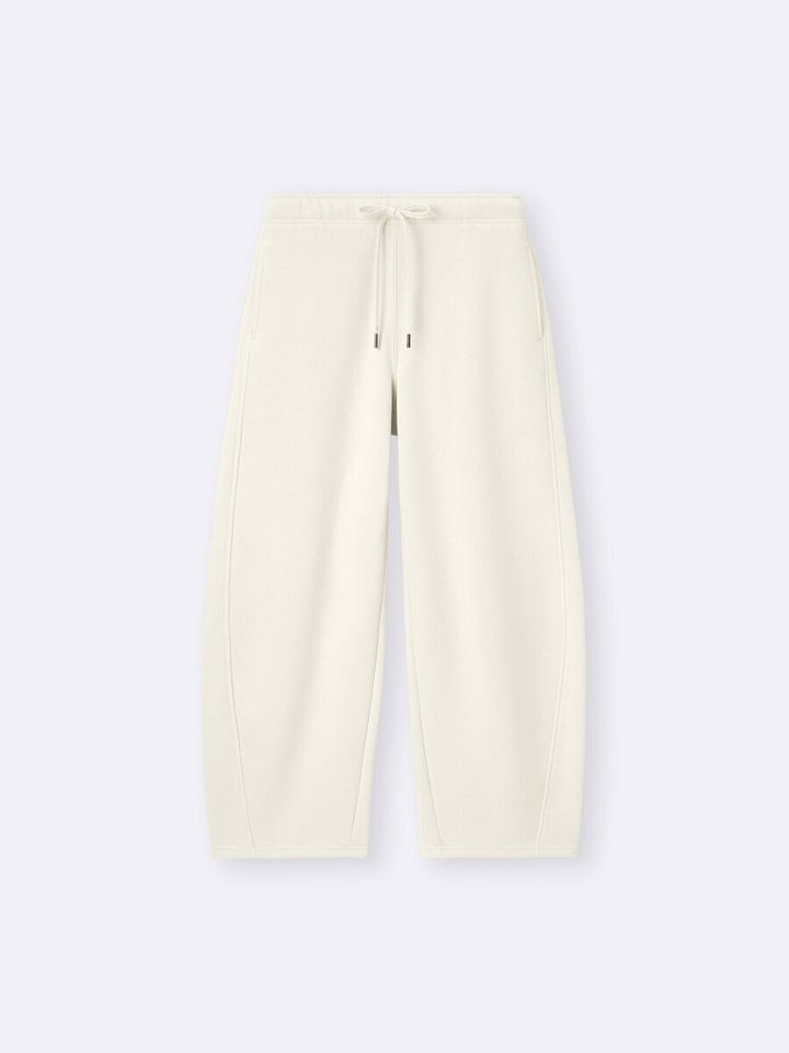 2026gu春値下げヘビーウェイトスウェットバレルレッグパンツ