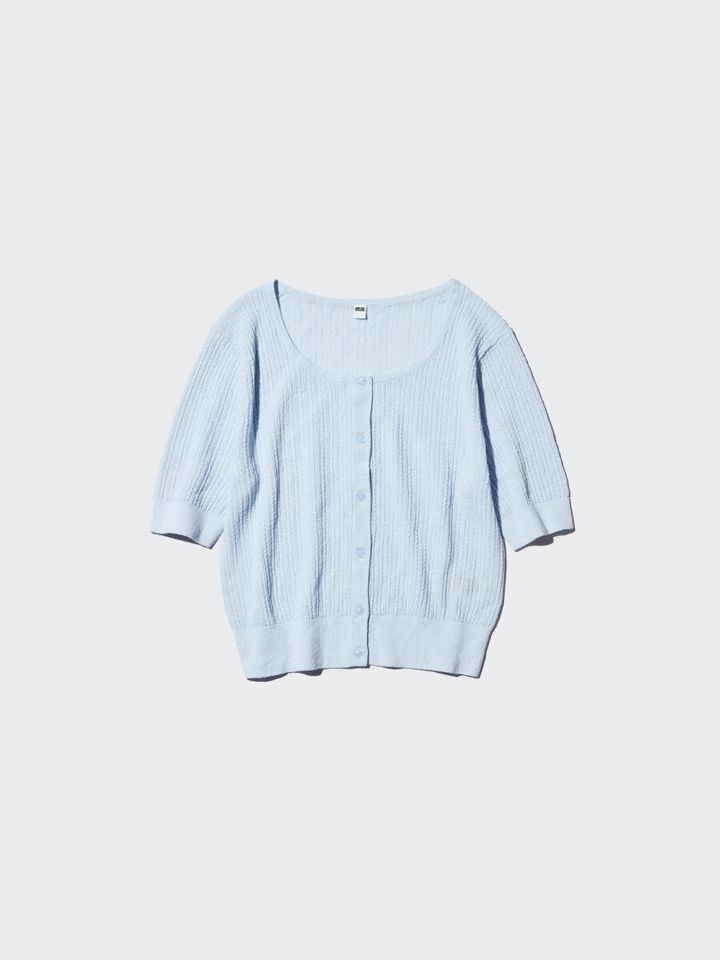 2026春ユニクロ大人女性おすすめシアーレースクルーネックカーディガン