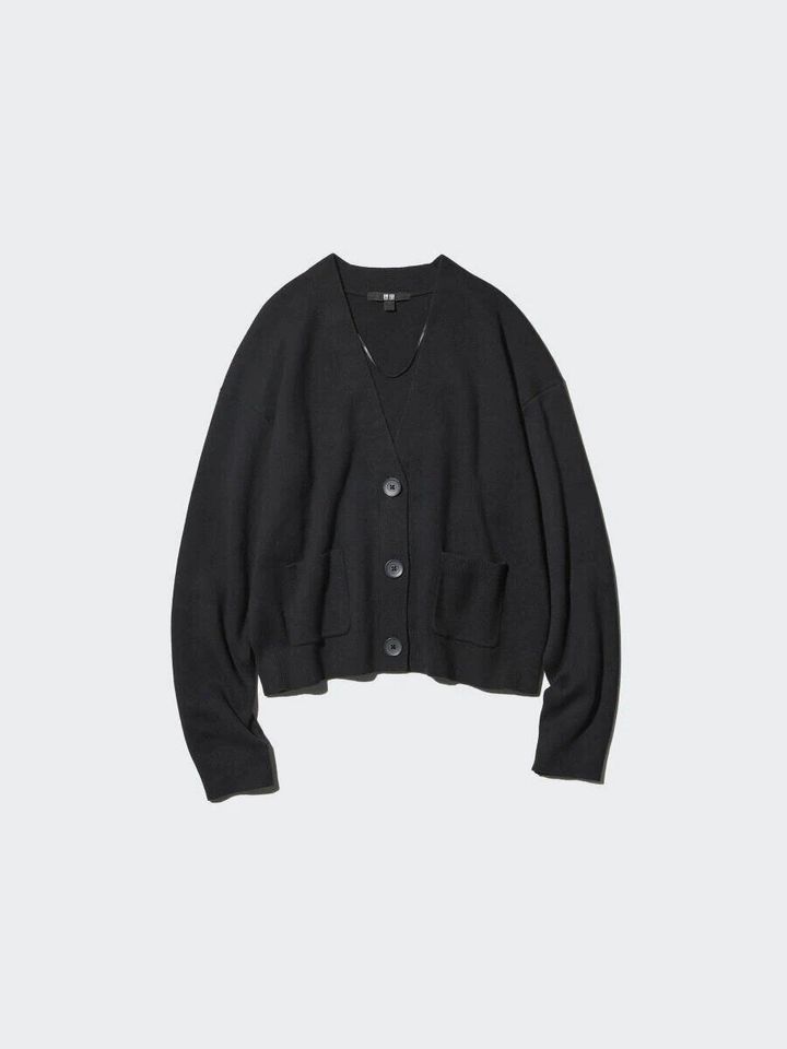 2026春ユニクロ大人女性おすすめスムースコットンVネックショートカーディガン