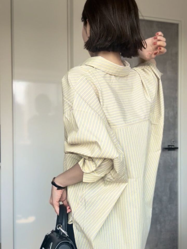 GUドルマンスリーブストライプシャツ XLサイズ 首元の抜け感