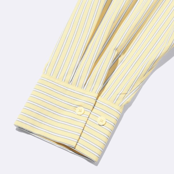 GUドルマンスリーブストライプシャツ 袖ボタン