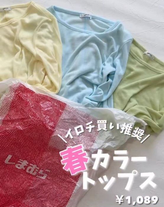 しまむら「フライスラウンドクルーネックTシャツ」