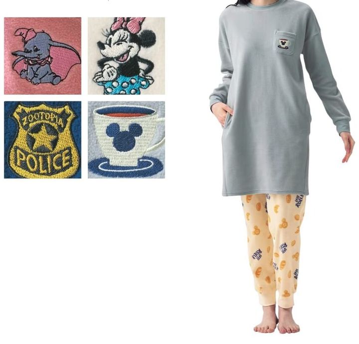 レディース肌側綿フリースチュニックパジャマ