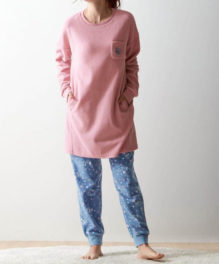 レディース肌側綿フリースチュニックパジャマ ダンボ