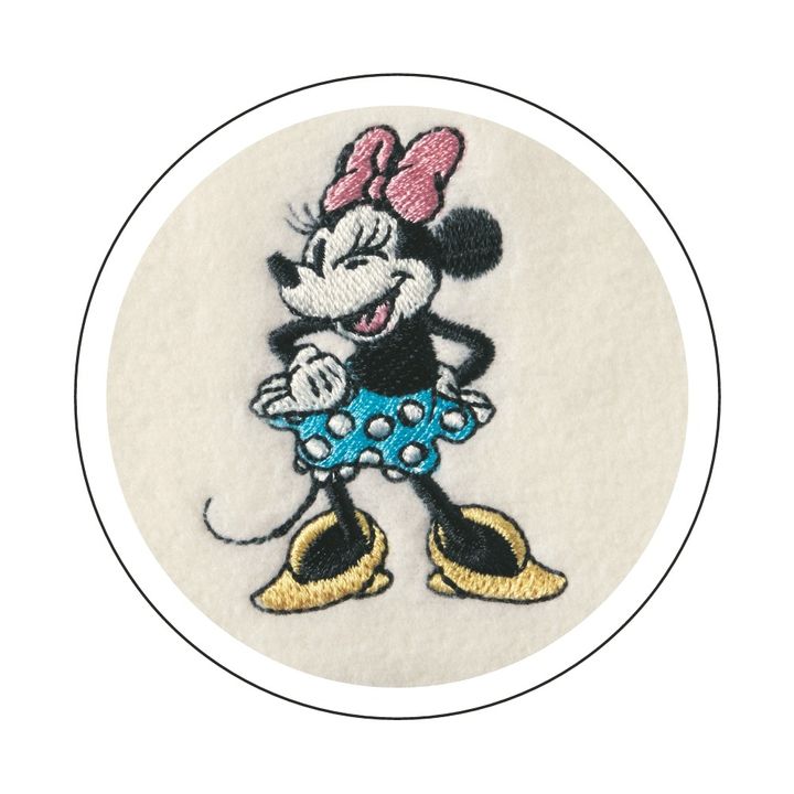 レディース肌側綿フリースチュニックパジャマ ミニー 刺繍アップ