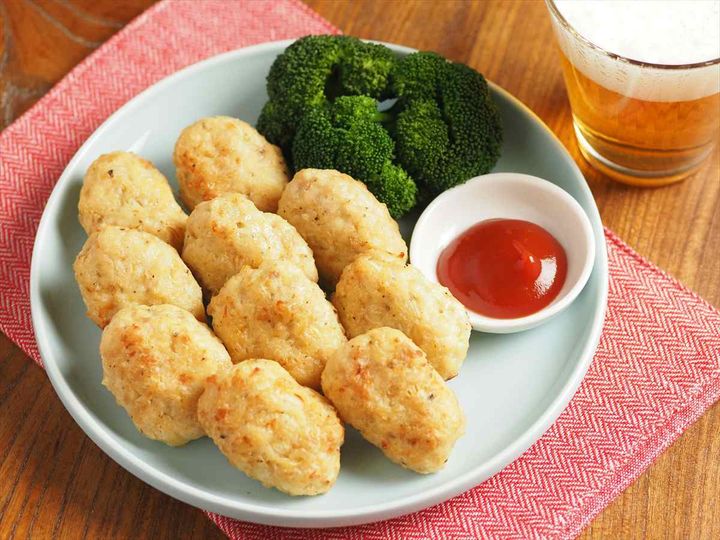 オーブントースターで簡単！鶏むねひき肉のジューシーチキンナゲット｜外はカリッと中はふんわり