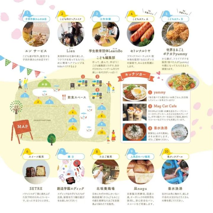 虹いろキッズマルシェの出店内容や会場配置をまとめ