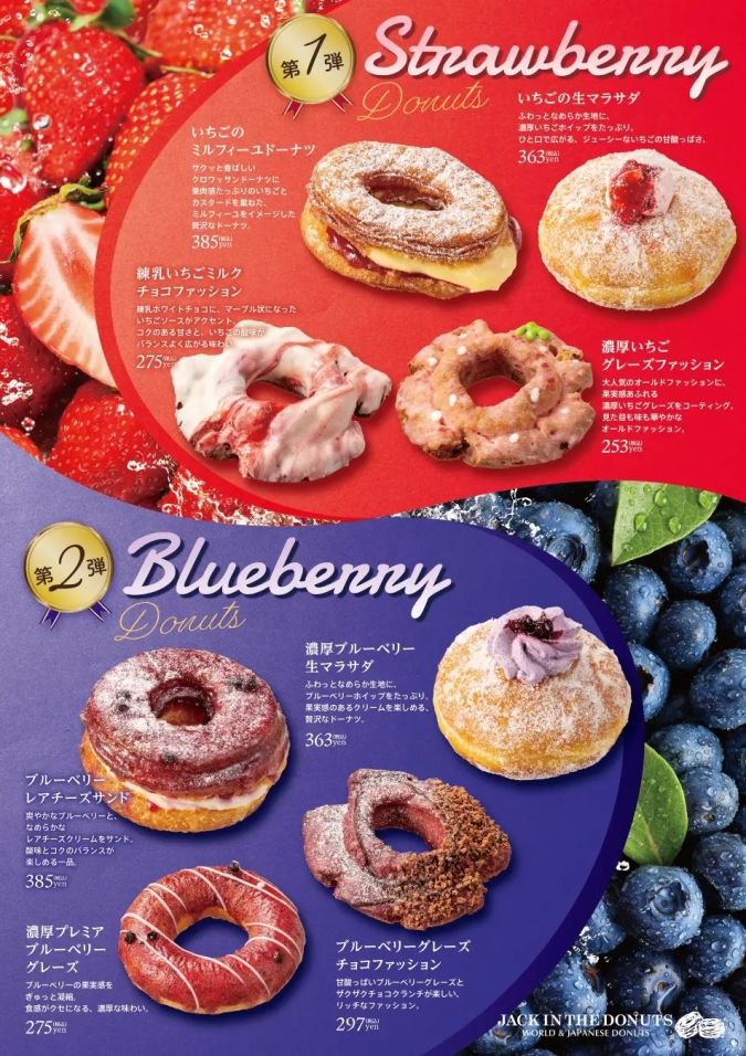 ジャックインザドーナツ いちごドーナツ ブルーベリードーナツ