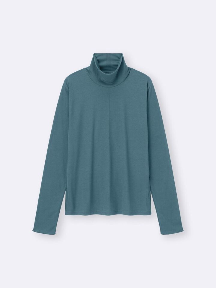 2026gu春値下げ大人女性おすすめソフトシアーハイネックT