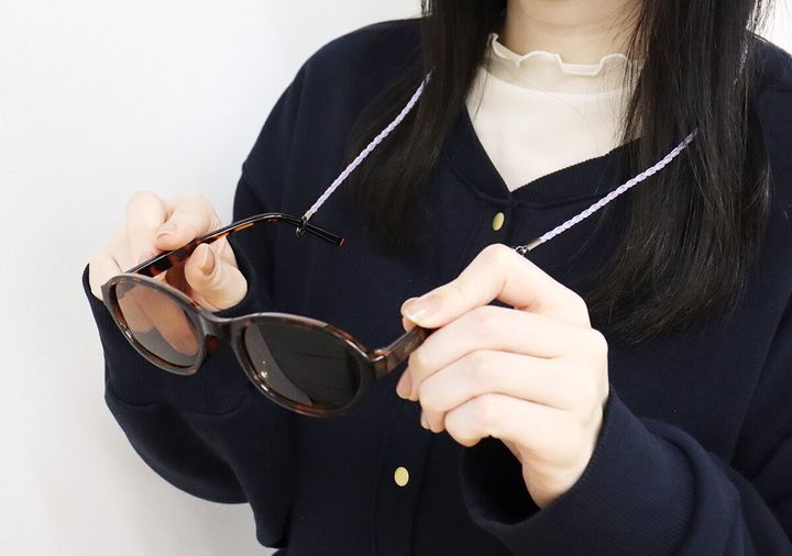 素敵なあの人ARGIET偏光サングラスグラスコードパープルカラー