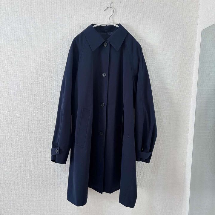GUバルマカーンAラインハーフコート NAVY