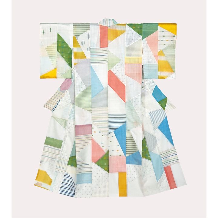 《風露》 2000年 絹糸／紅花、藍、刈安、紫根 【後期展示】