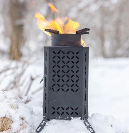 キャンプや災害時に！短時間で高火力・自然燃料対応・煙が少ない「焚神ストーブ」登場