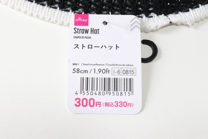 ダイソーのストローハットのパッケージ