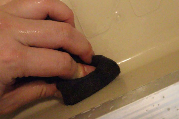 浴室床のがんこ汚れスッキリスポンジ 角