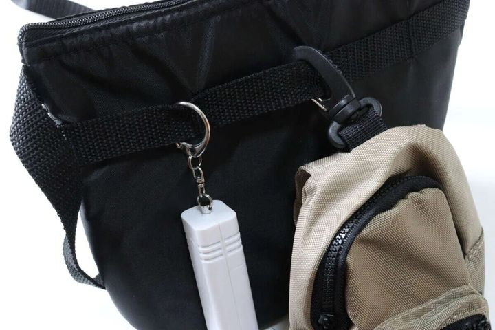 ダイソー ポケット付ショルダーバッグ（内側アルミシート付、ブラック） ベルト