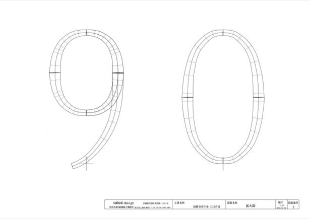 「鈴木志朗氏デザイン『0』と『9』」資料提供：「MURANO design」