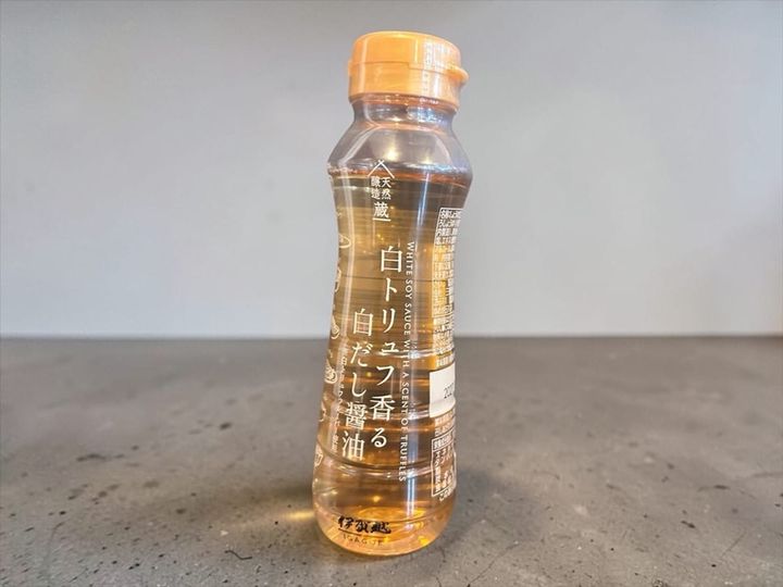 ダイソー「白トリュフ香る白だし醤油」税込108円 JANコード：4970246602459