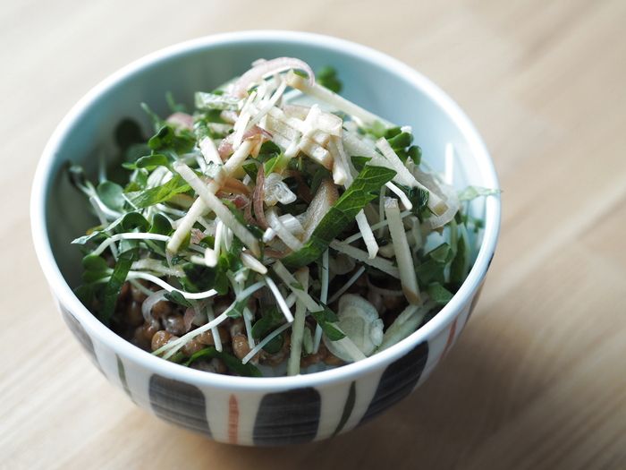 納豆かけご飯with五味薬味