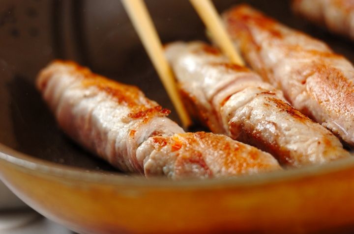 野菜の豚肉巻きの作り方2