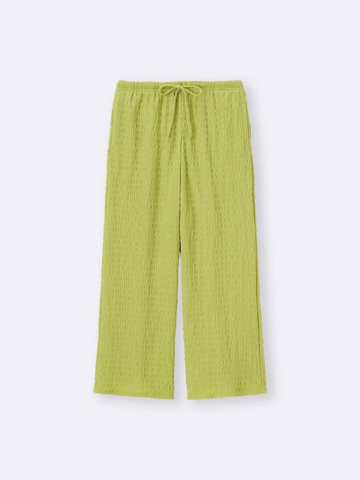 2026gu春大人女性おすすめシャーリングアンクルパンツ