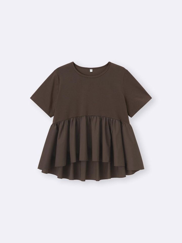 2026gu春大人女性おすすめ布帛コンビネーションT