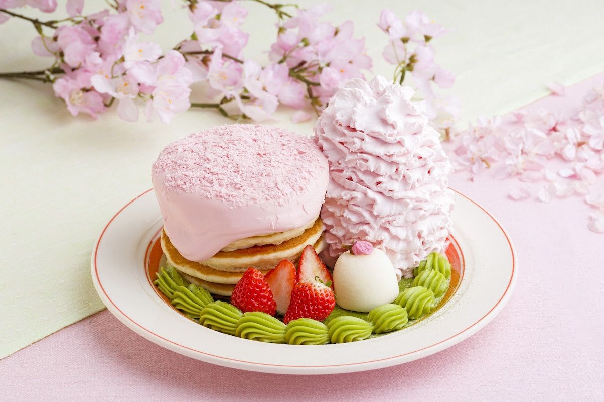 ローズ、チェリーブロッサムケーキ大好き様　おまとめ Eggs 'n Things「桜ブロッサムパンケーキ」発売！ 甘酸っぱい苺や抹茶