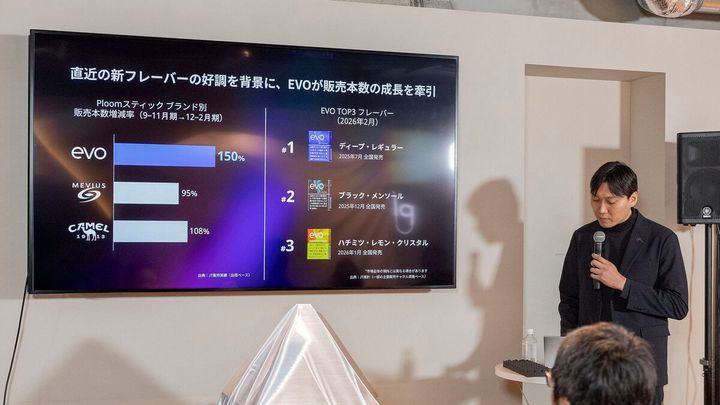 プルーム・ブランドの好調ぶりをプレゼンしてくれた、日本たばこ産業株式会社RRP商品企画部ブランドマネージャーのオン・エディさん