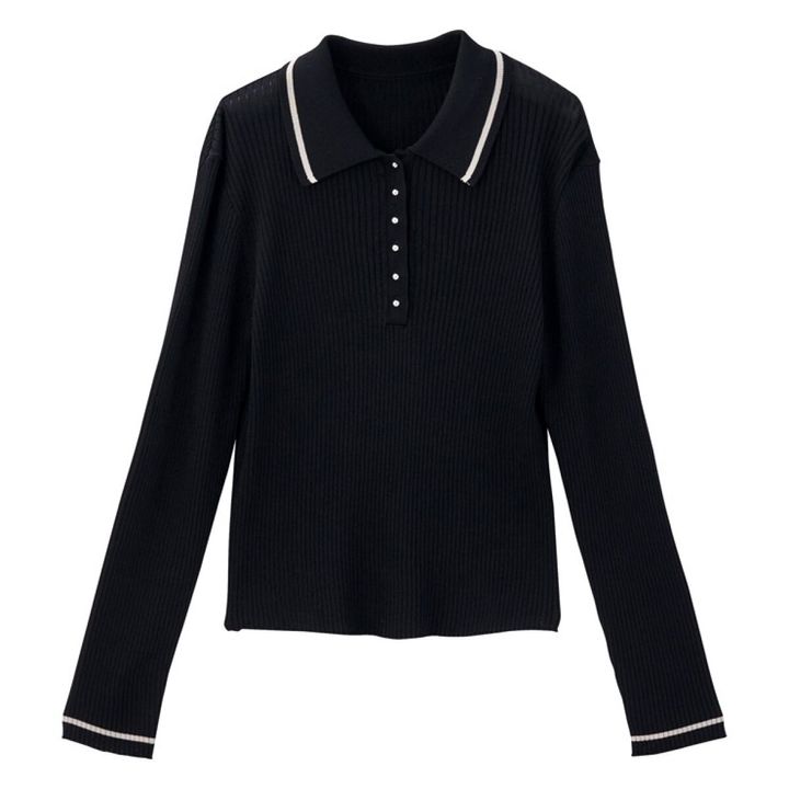 しまむらのリブ編みポロニット