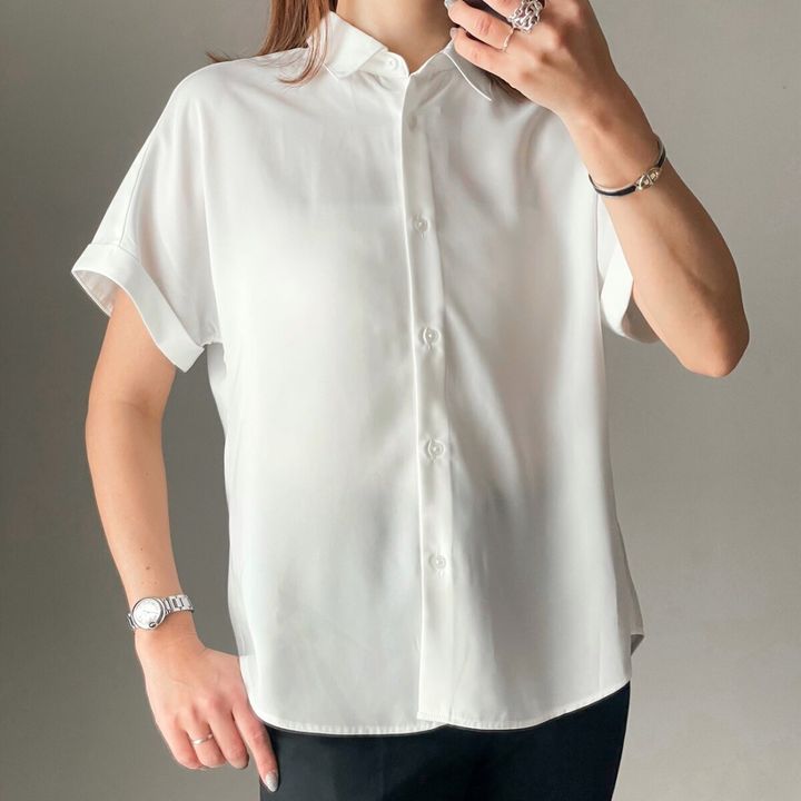 GUドレープシャツ WHITE