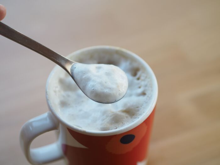 完成したカプチーノ