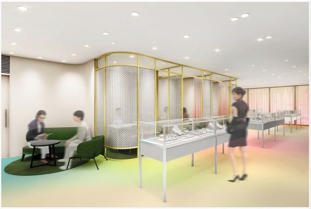 2階のジュエリー＆時計フロア