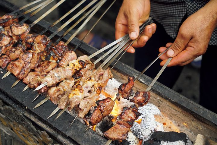 新疆ウイグル自治区の羊の串料理